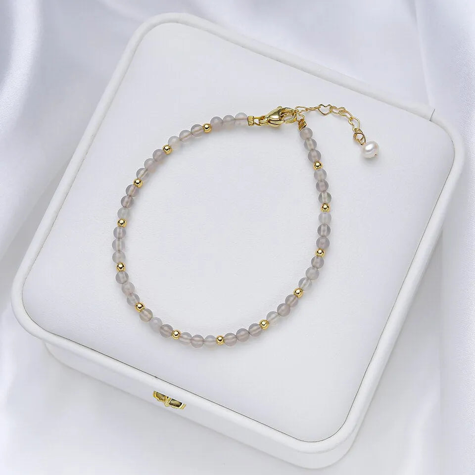 Pulsera Ágata Gris Naturales