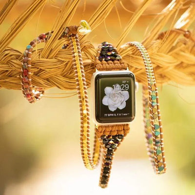 Pulsera Apple Watch Wrap Hematita y Corazón