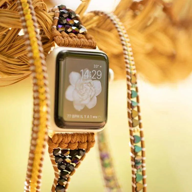 Pulsera Apple Watch Wrap Hematita y Corazón