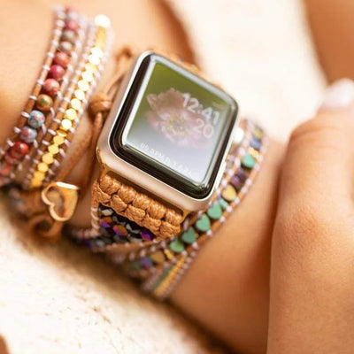 Pulsera Apple Watch Wrap Hematita y Corazón