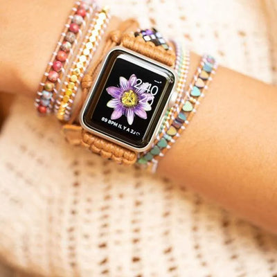 Pulsera Apple Watch Wrap Hematita y Corazón