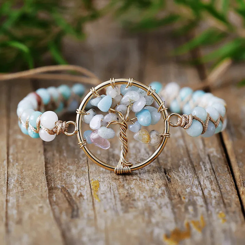 Pulsera Árbol de la Vida en Amazonita