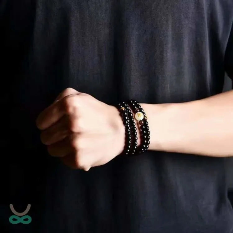 Pulsera Budista Mala con Dragón Fluorescente – Protección, Energía y Prosperidad