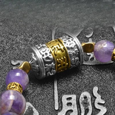 Pulsera Budista Tibetana Morada – Paz Interior y Equilibrio Espiritual