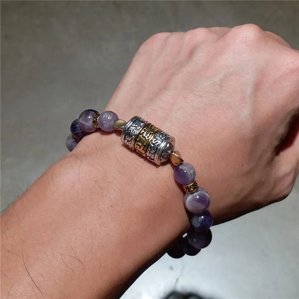 Pulsera Budista Tibetana Morada – Paz Interior y Equilibrio Espiritual