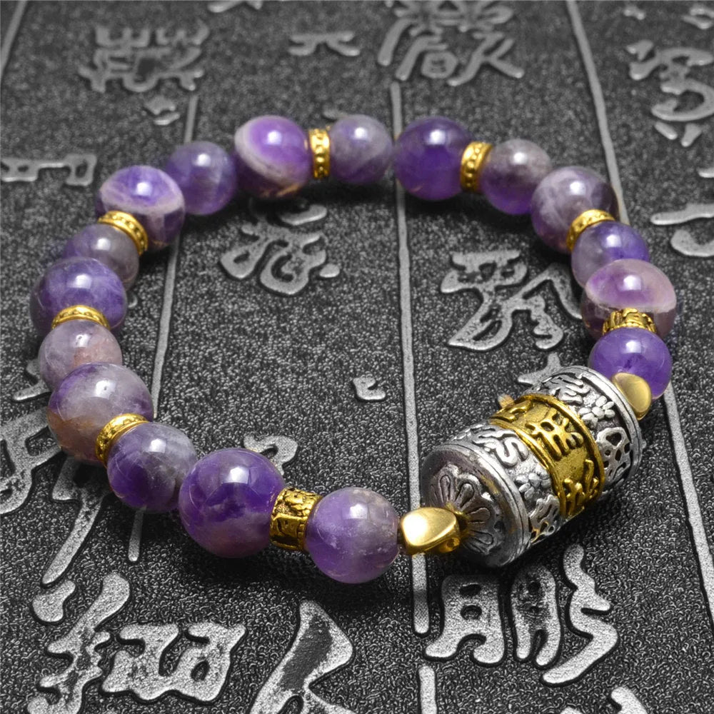 Pulsera Budista Tibetana Morada – Paz Interior y Equilibrio Espiritual