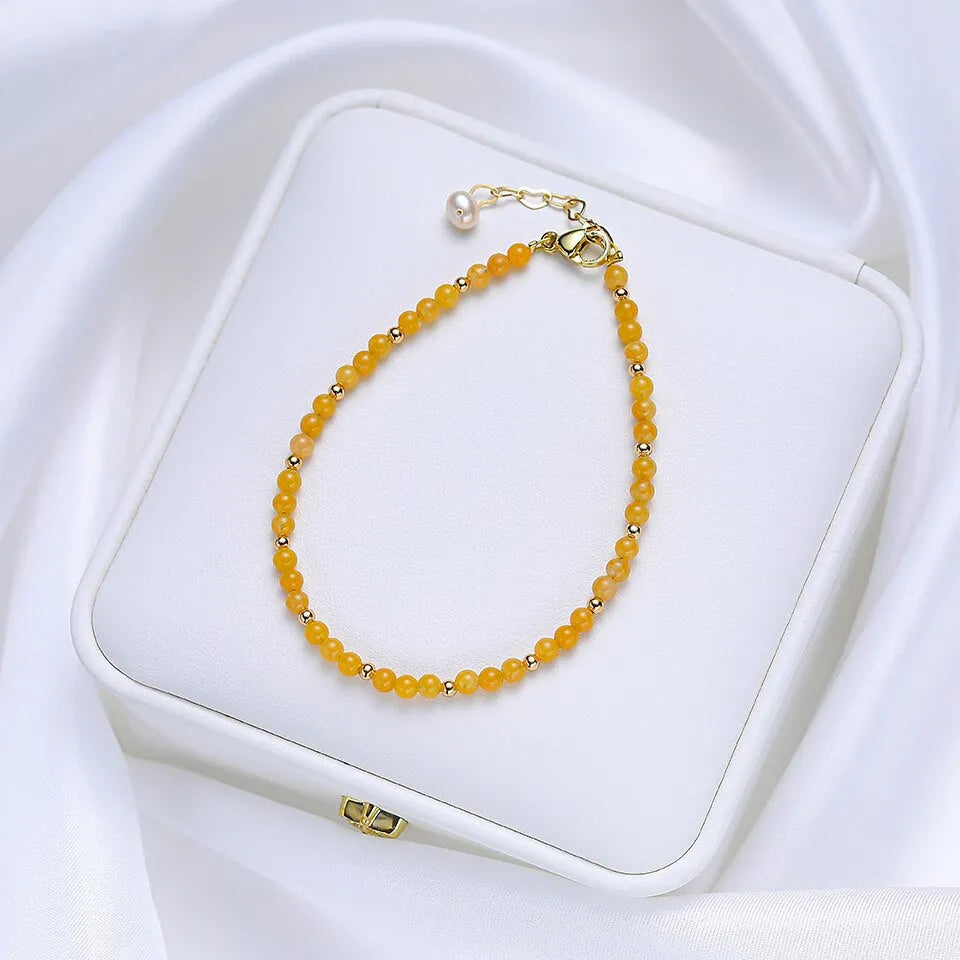Pulsera Jade Amarillo Naturales
