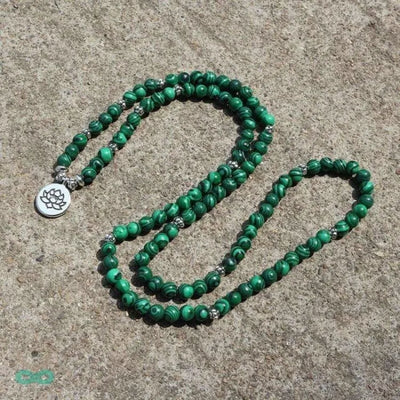 Pulsera Mala 108 perlas de malaquita