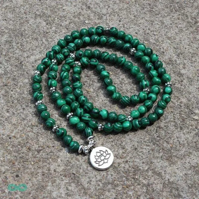 Pulsera Mala 108 perlas de malaquita