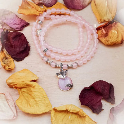 Pulsera Mala de Cuarzo Rosa – Amor y Armonía Espiritual