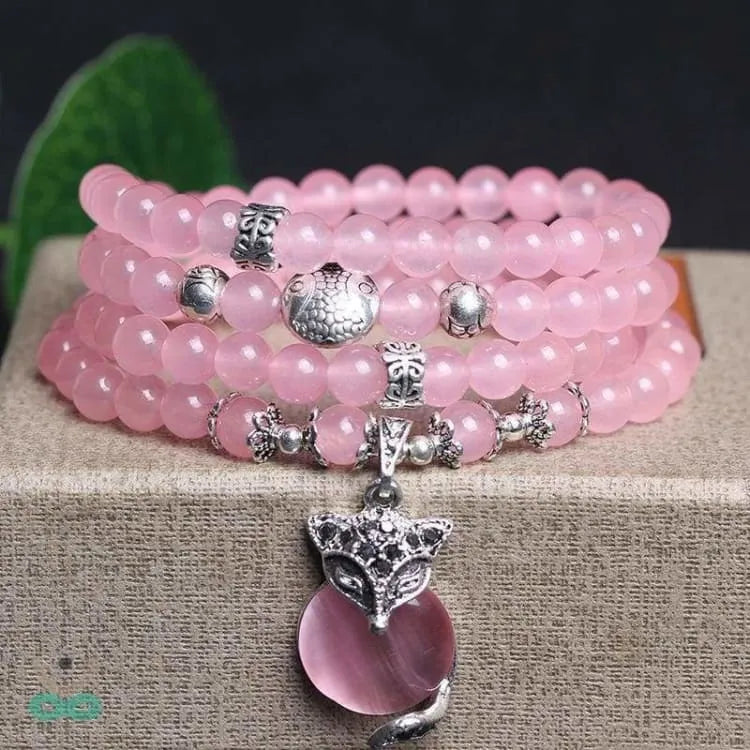 Pulsera Mala de Cuarzo Rosa – Amor y Armonía Espiritual