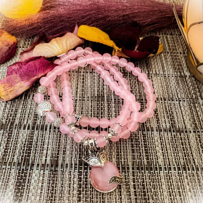 Pulsera Mala de Cuarzo Rosa – Amor y Armonía Espiritual