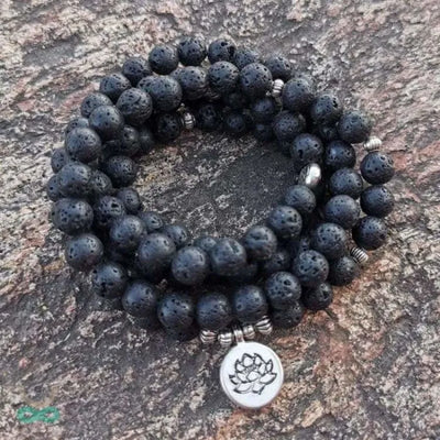 Pulsera Mala de piedra de lava