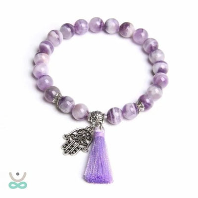 Pulsera "Mano Protectora" de piedra de cristal de amatista