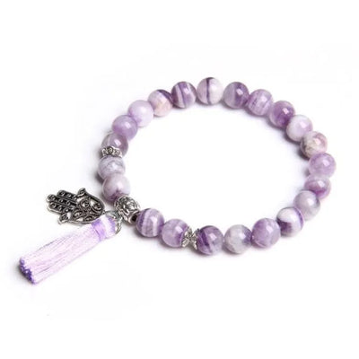 Pulsera "Mano Protectora" de piedra de cristal de amatista