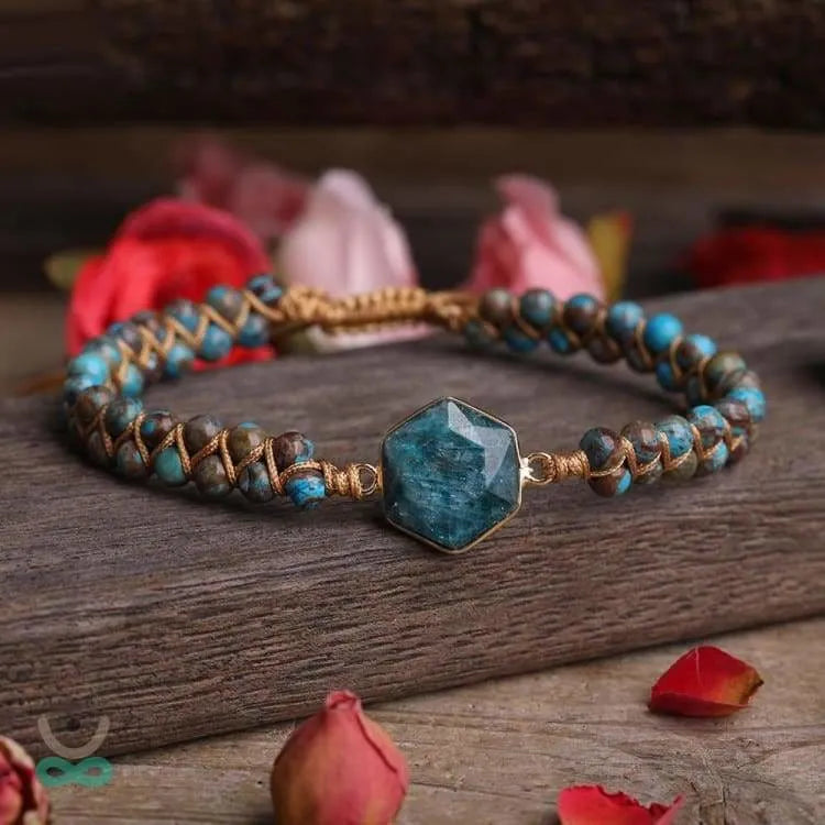 Pulsera "Ocean" de Jaspe Azul y Apatito – Serenidad y Energía Marina