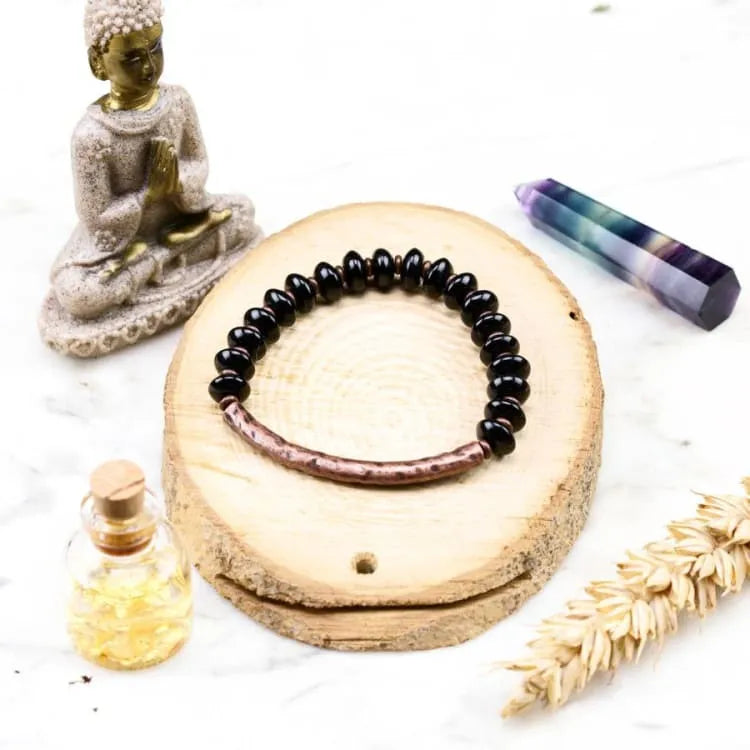 Pulsera "Resiliencia" en Cobre y Ónix – Fuerza, Equilibrio y Protección