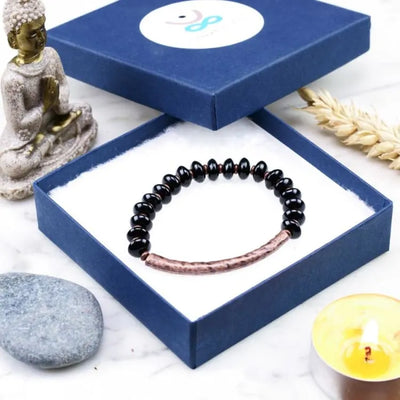 Pulsera "Resiliencia" en Cobre y Ónix – Fuerza, Equilibrio y Protección