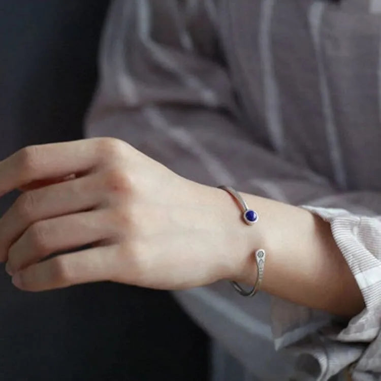 Pulsera abierta Serenity de plata de ley 925