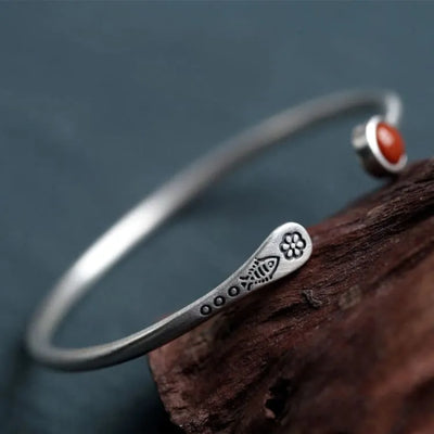 Pulsera abierta Serenity de plata de ley 925