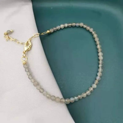 Pulsera ajustable de labradorita facetada