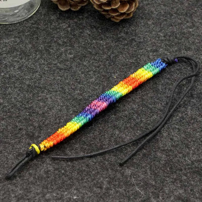 Pulsera brasileña con cuerda trenzada arco iris