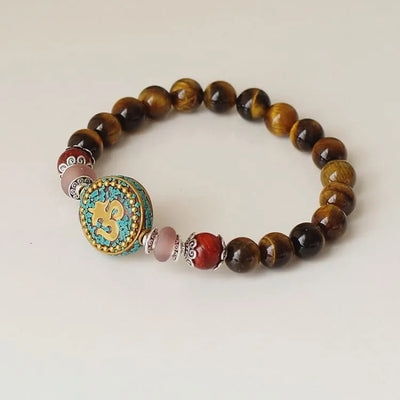 Pulsera budista con piedras de ojo de tigre