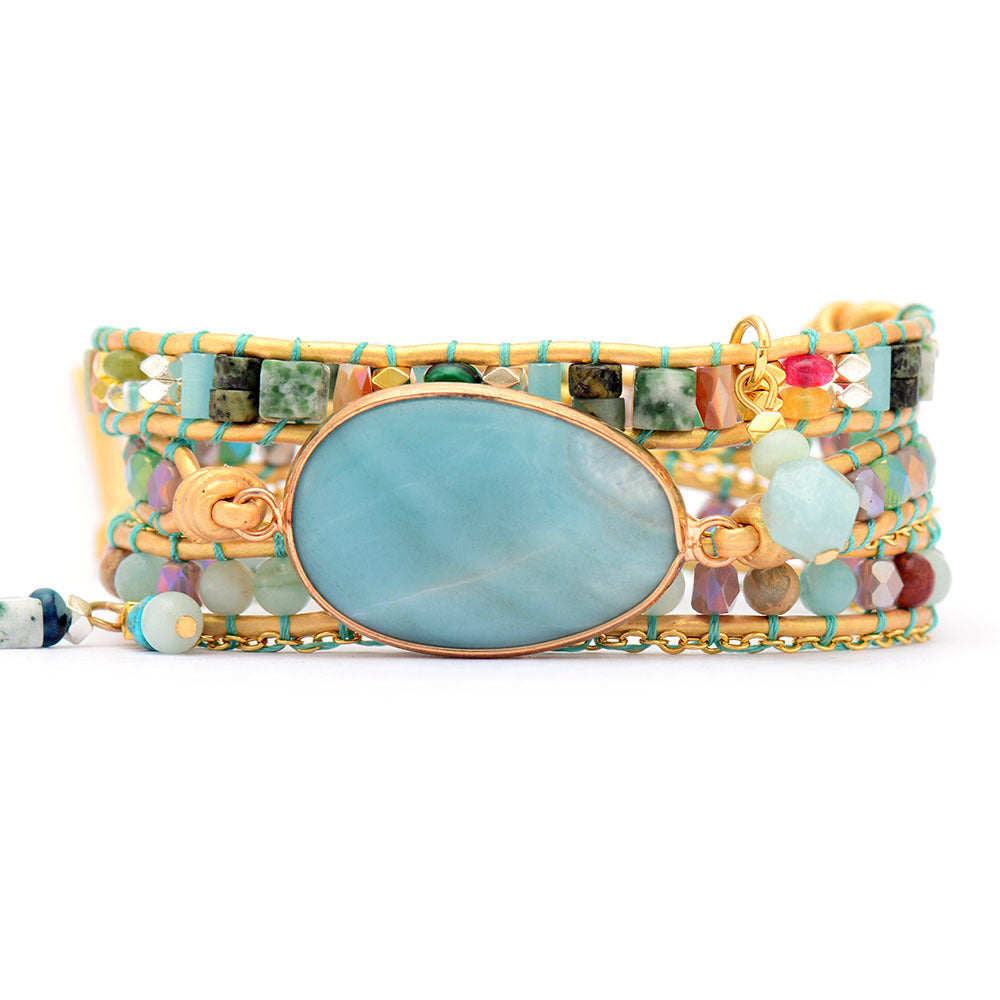 Pulsera de Amazonita Natural – Bienestar y Elegancia en tu Día a Día