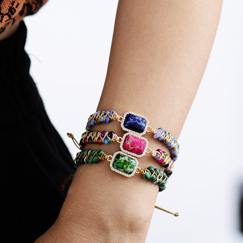 Pulsera de Amistad de Ágata Natural – Armonía y Elegancia Artesanal