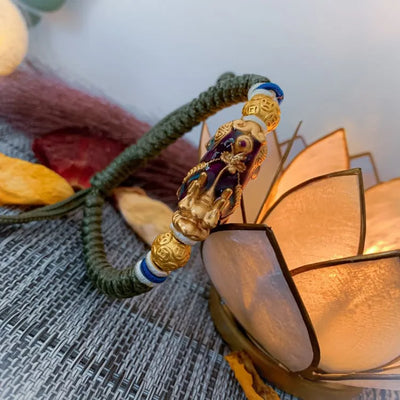 Pulsera de Coraje Budista con Pi Yao y Obsidiana – Protección, Riqueza y Transformación Personal