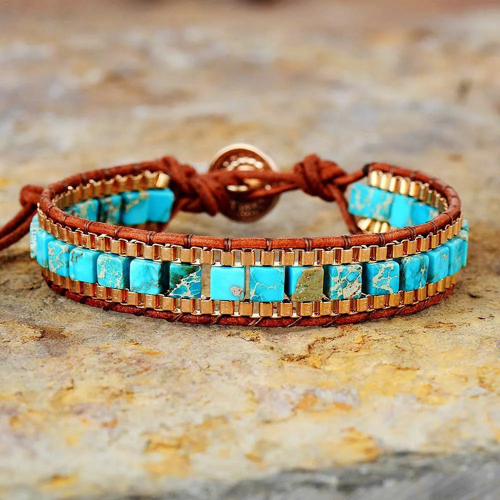 Pulsera de Cuarzo Azul Trenzada