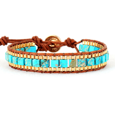 Pulsera de Cuarzo Azul Trenzada