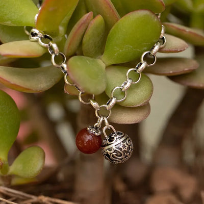 Pulsera de Grelot de granate rojo