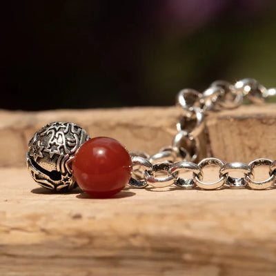 Pulsera de Grelot de granate rojo