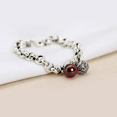 Pulsera de Grelot de granate rojo