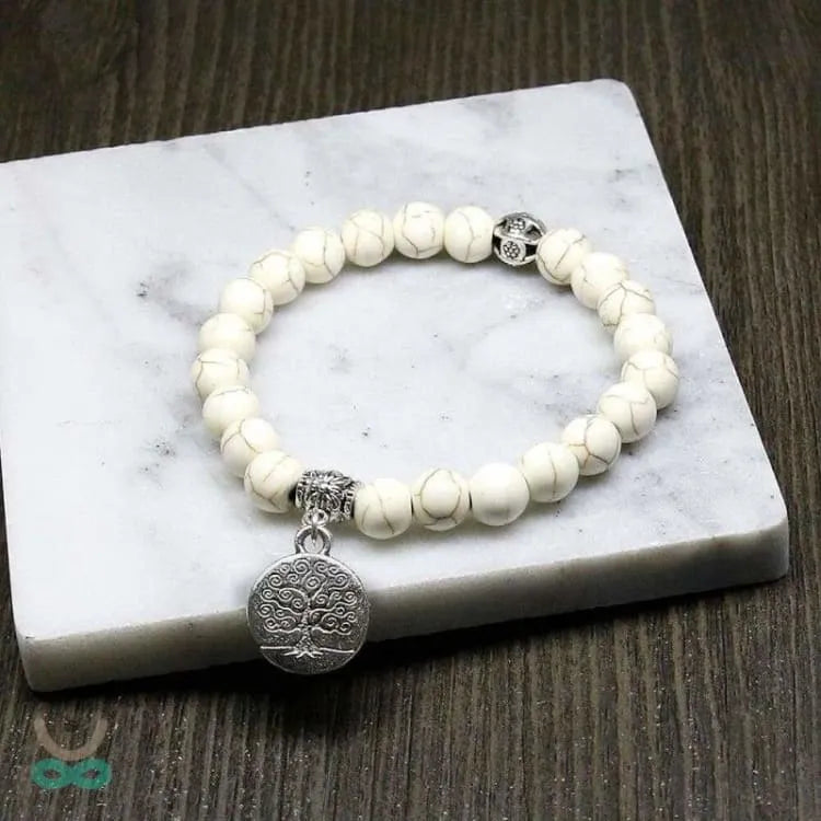 Pulsera de Howlite árbol de la vida