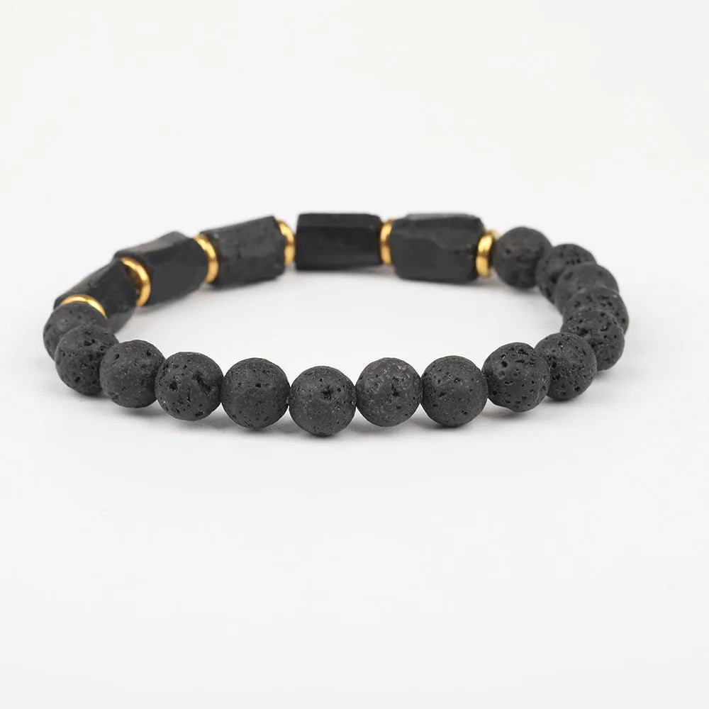 Pulsera de Lava y Turmalina Negra – Protección, Energía y Equilibrio