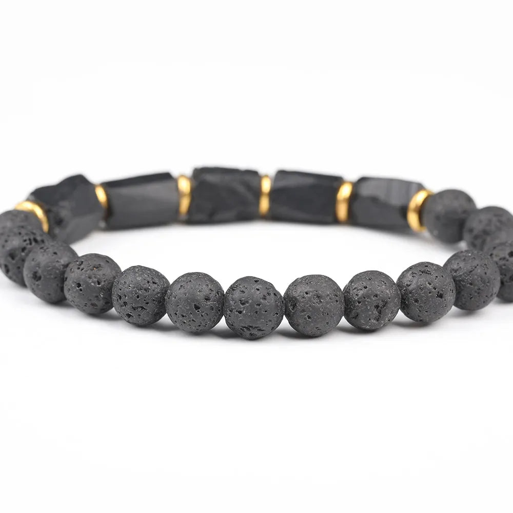 Pulsera de Lava y Turmalina Negra – Protección, Energía y Equilibrio