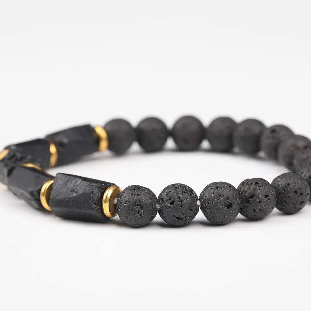 Pulsera de Lava y Turmalina Negra – Protección, Energía y Equilibrio