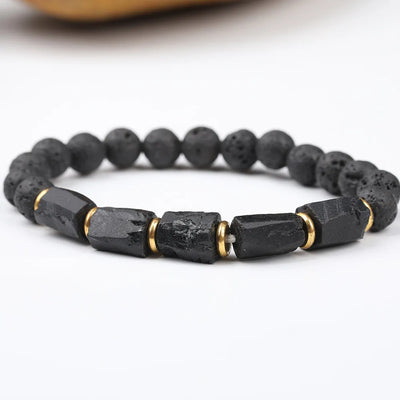 Pulsera de Lava y Turmalina Negra – Protección, Energía y Equilibrio