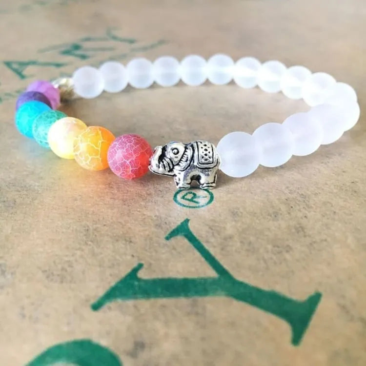 Pulsera de Piedra elefante 7 Chakras Reiki