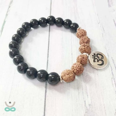 Pulsera de Protección y Equilibrio | Ónix y Rudraksha del Himalaya