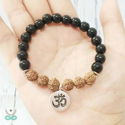 Pulsera de Protección y Equilibrio | Ónix y Rudraksha del Himalaya