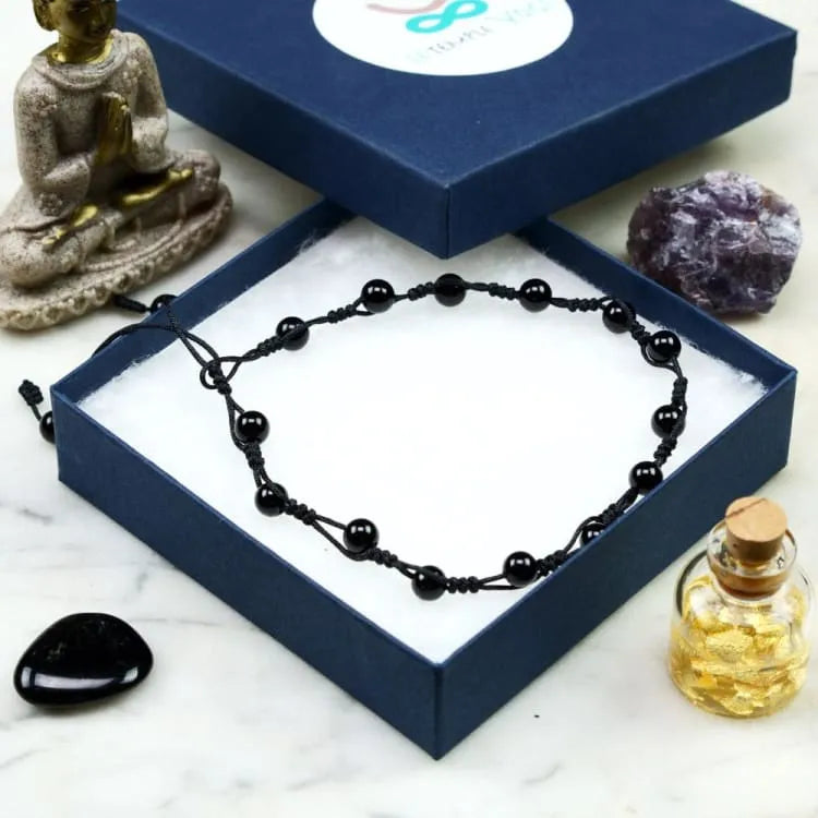 Pulsera de Tobillo de Obsidiana – Protección y Serenidad en Cada Paso