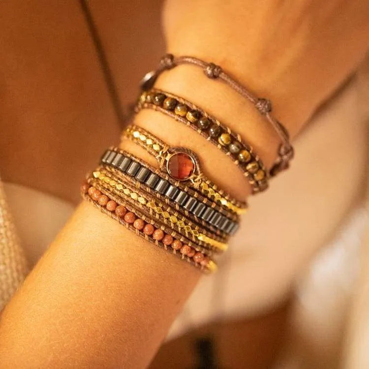 Pulsera de Vitalidad Profunda en Hematita y Ojo de Tigre