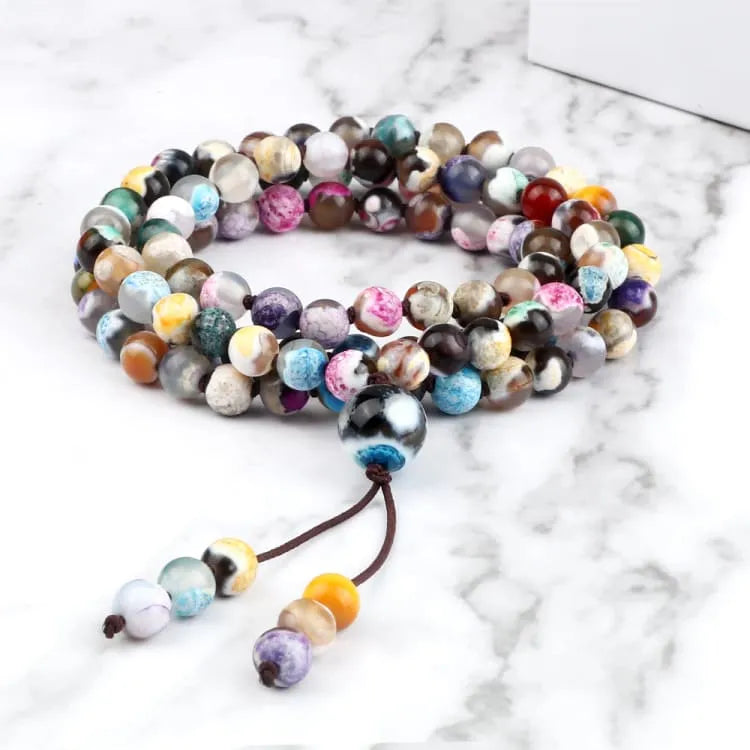 Pulsera de ágata de fuego coloreada