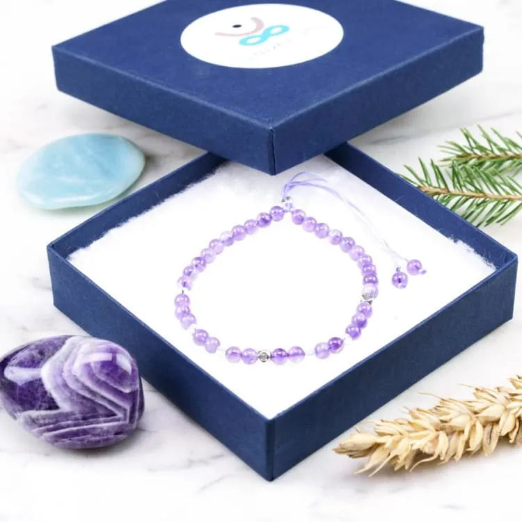 Pulsera de amatista ajustable