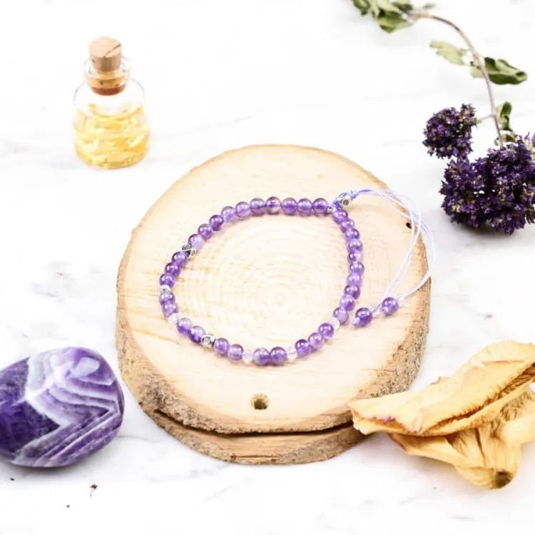 Pulsera de amatista ajustable