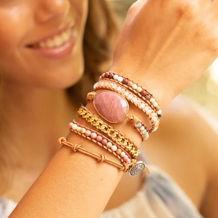 Pulsera de amor en rodonita