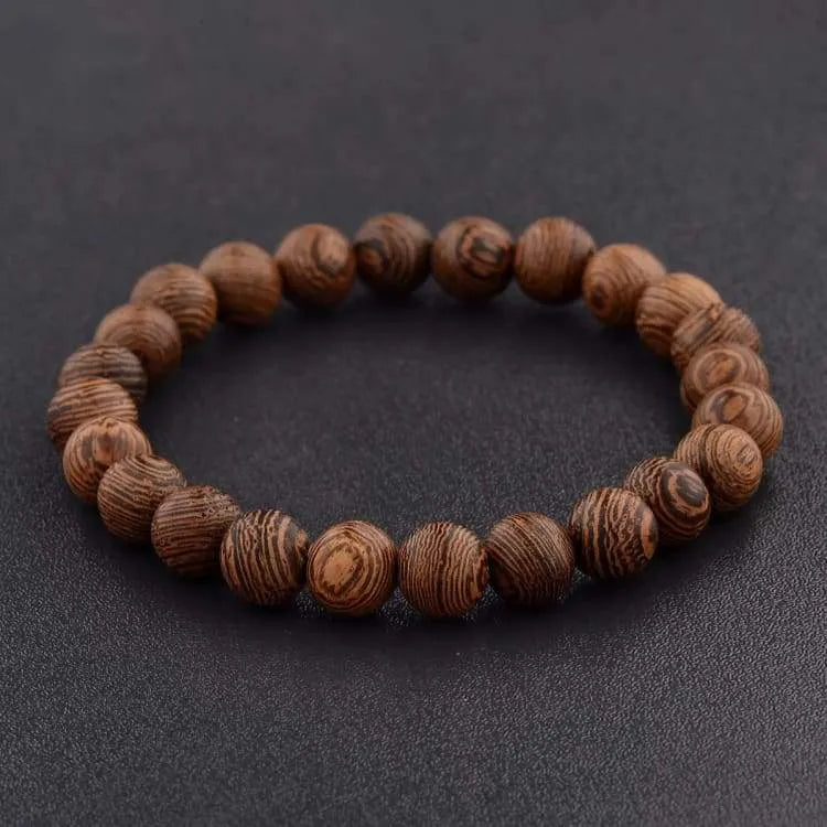 Pulsera de cuentas de madera para hombre